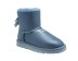 Женские мини угги с бантиками Mini Bailey Bow Metallic Grey