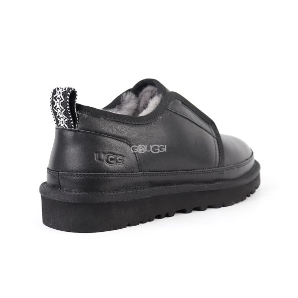 Мужские слиперы Ugg Mens Slippers Flex Leather Black