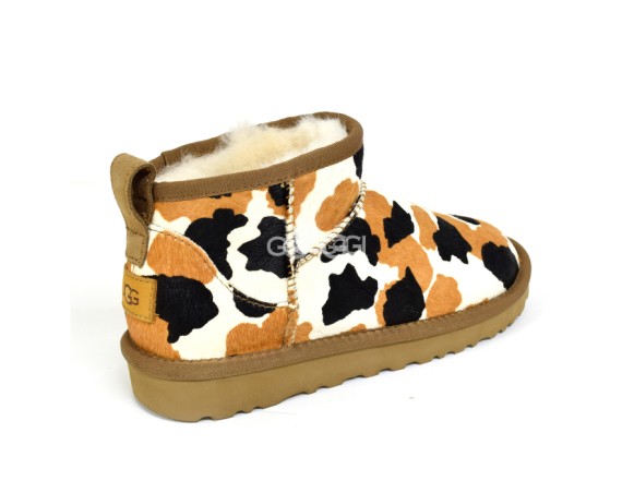 Женские ультра мини угги Ultra Mini Cow Print Chestnut