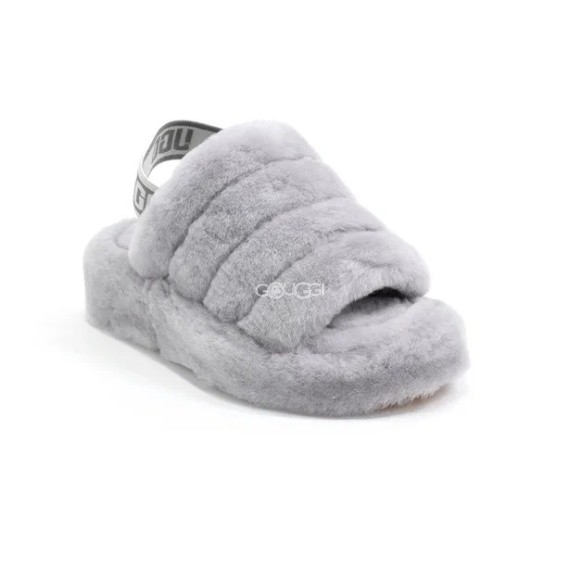 Женские сандалии Ugg Fluff Yeah Slide Light Grey