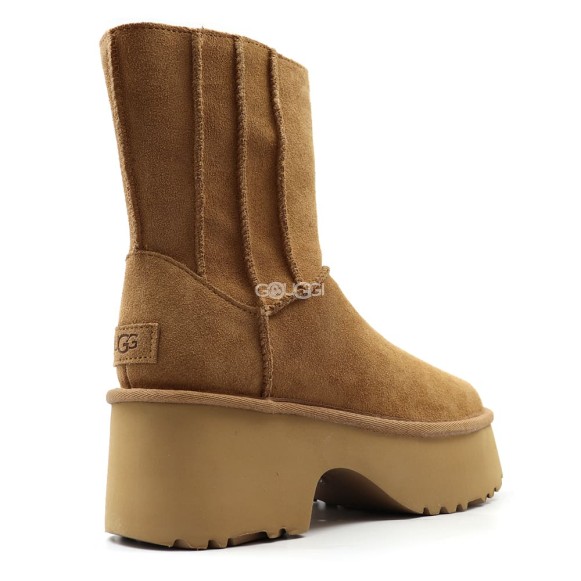 Женские угги на платформе Ugg Classic Twin Seam New Heights Chestnut
