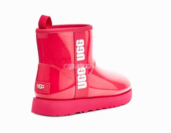 Детские прозрачные мини угги Kids Classic Clear Mini Hibiscus Pink