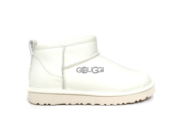 Женские кожаные ультра мини угги Ultra mini Leather White