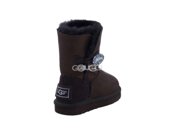 Детские угги с пуговицей Kids Bailey Button Glitter Chocolate