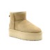 Женские мини угги на платформе Ugg Classic Mini Platform Sand