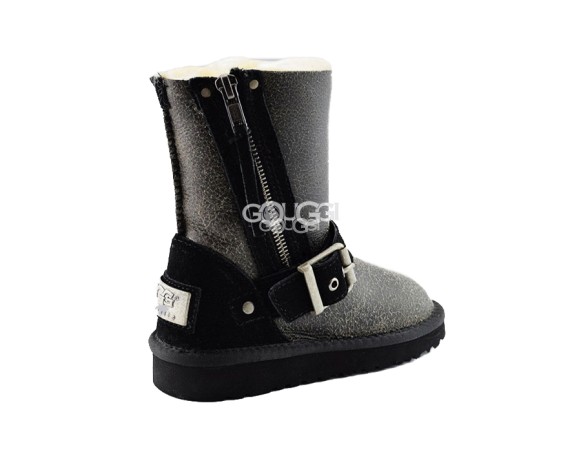 Детские короткие угги Kids Classic Short Blaise Bomber Black