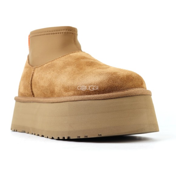 Женские мини угги на платформе Ugg Classic Mini Dipper Chestnut