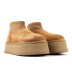 Женские мини угги на платформе Ugg Classic Mini Dipper Chestnut