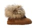 Женские мини угги с мехом лисы Mini Fox Fur Chestnut