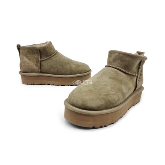 Женские ультра мини угги на платформе UGG Classic Ultra Mini Platform Beige